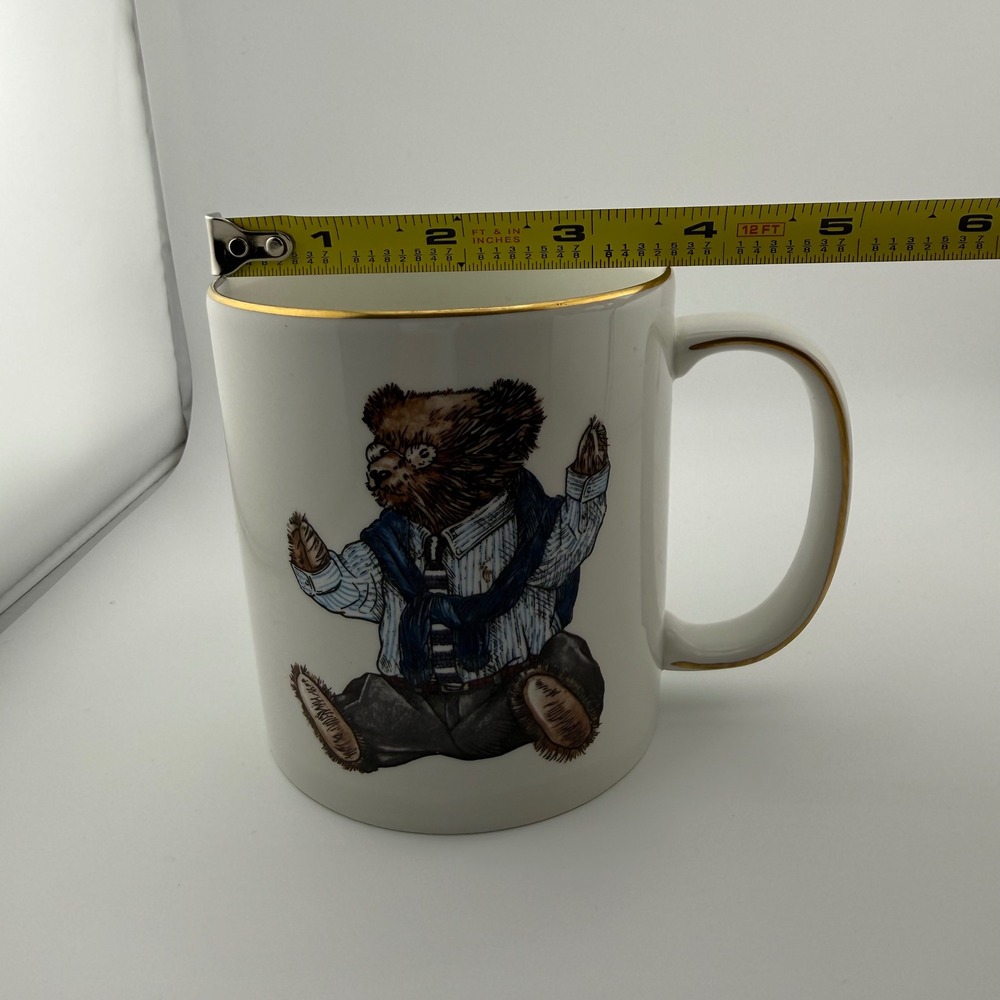 Vintage 1992 Ralph Lauren Polo Bear Wedgwood Mug Gold Trim Made in England Rare - Picture 7 of 13